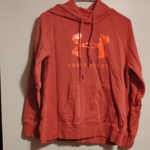 Under Armour Red Pullover Hoodie with Large Logo